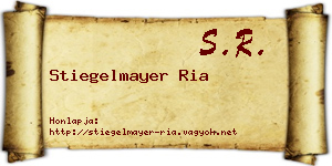 Stiegelmayer Ria névjegykártya